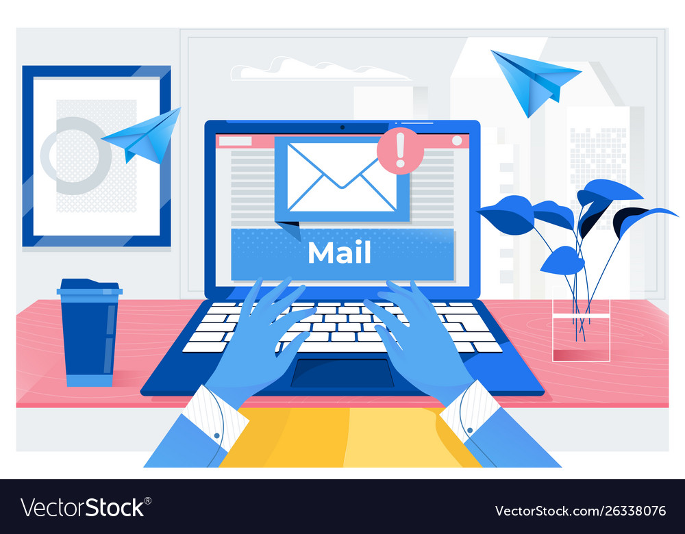 Mail communication connection message to mailing Vector Image