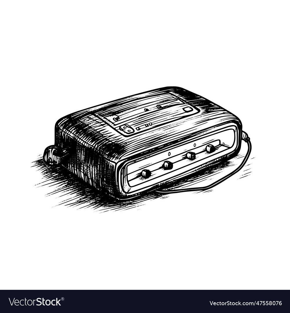 Modem drawing isolated hand drawn engraved style Vector Image
