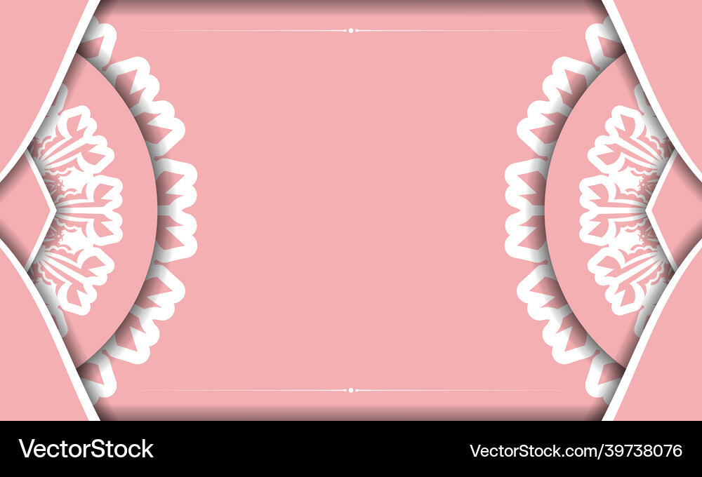 Pink background with abstract white pattern Vector Image