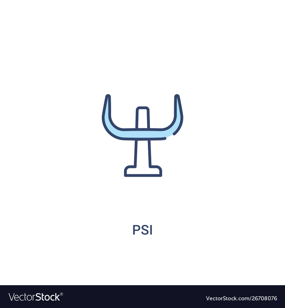 Psi concept 2 colored icon simple line element vector image Psi concept 2 colored icon simple line element