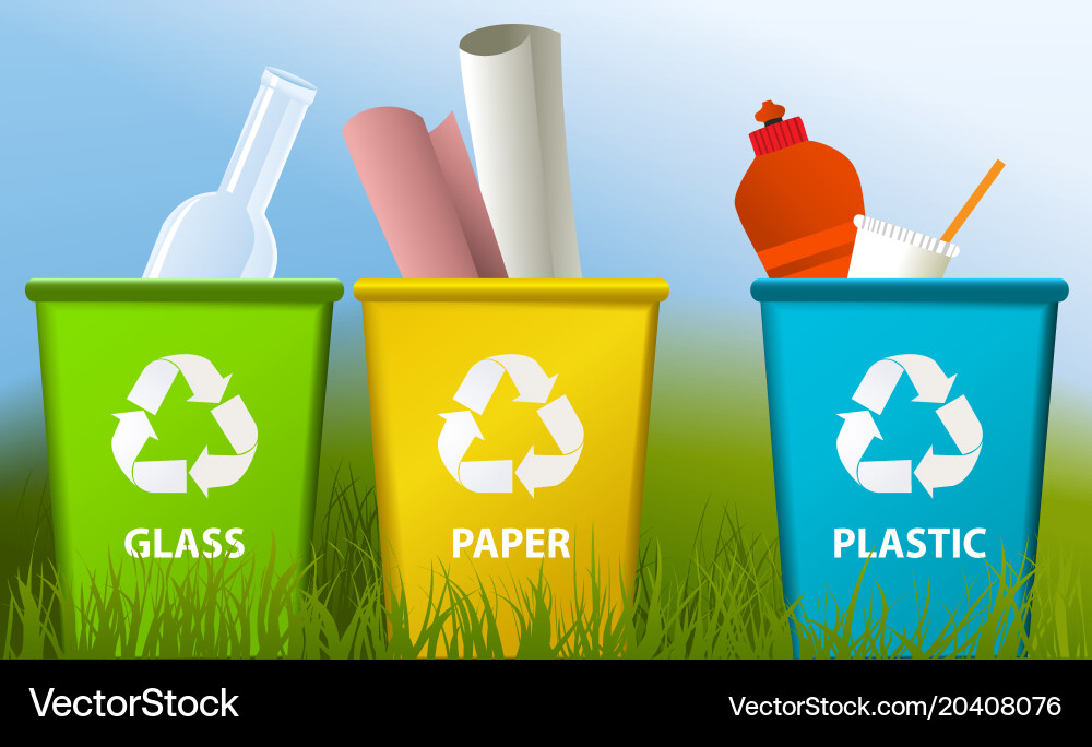 Recycle bins Royalty Free Vector Image - VectorStock