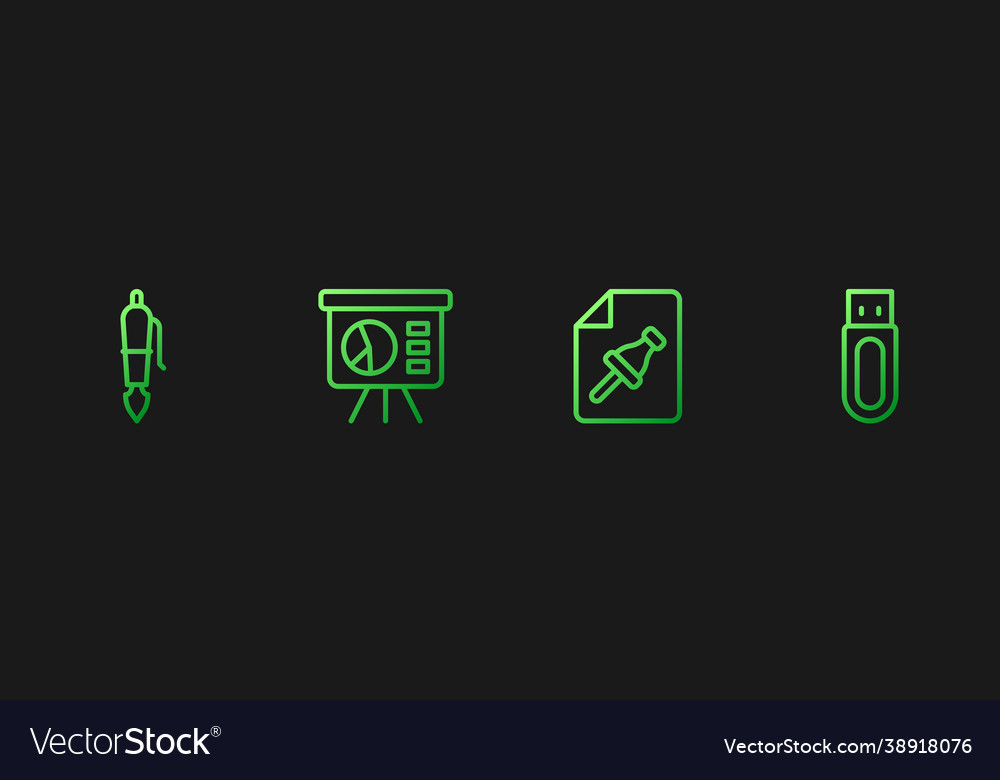 Set line note paper with push button fountain pen vector image Set line note paper with push button fountain pen