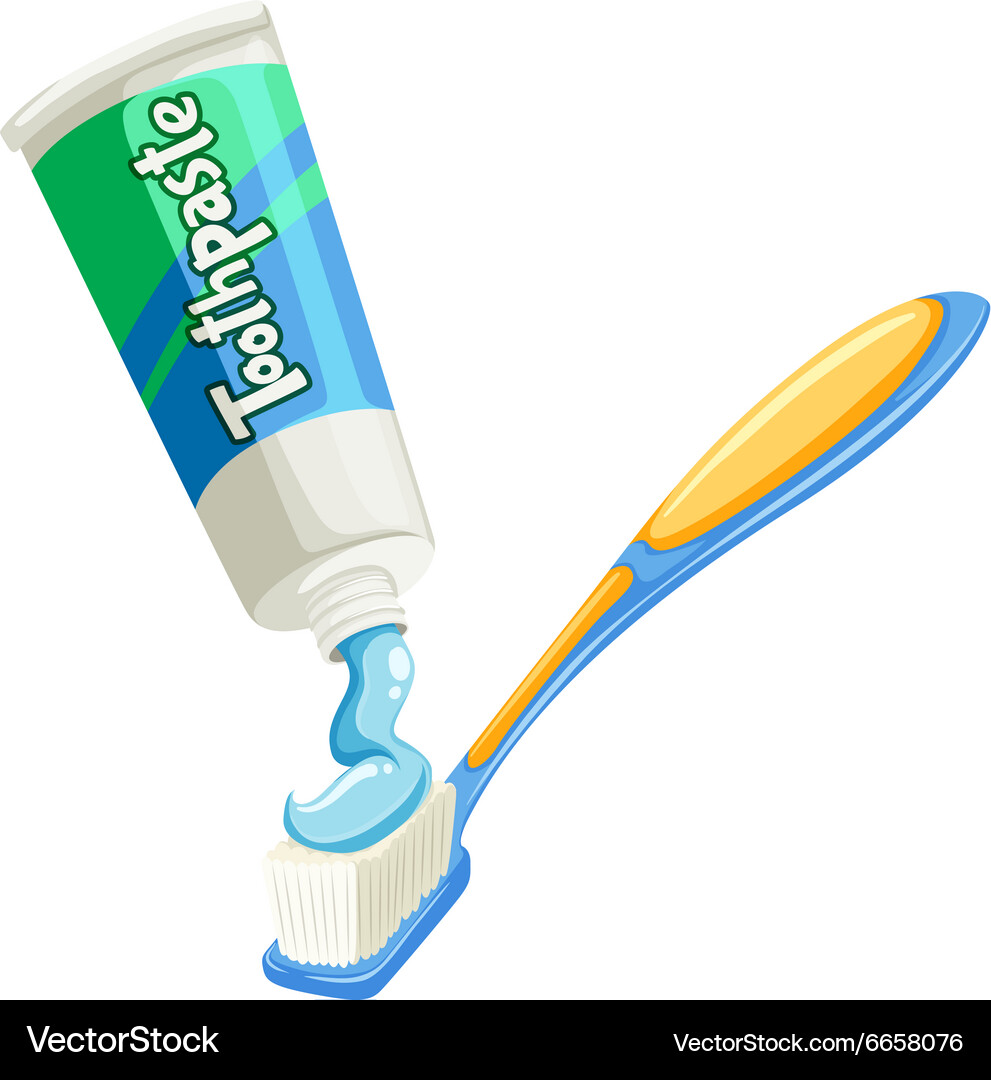 Toothpaste on the toothbrush Royalty Free Vector Image