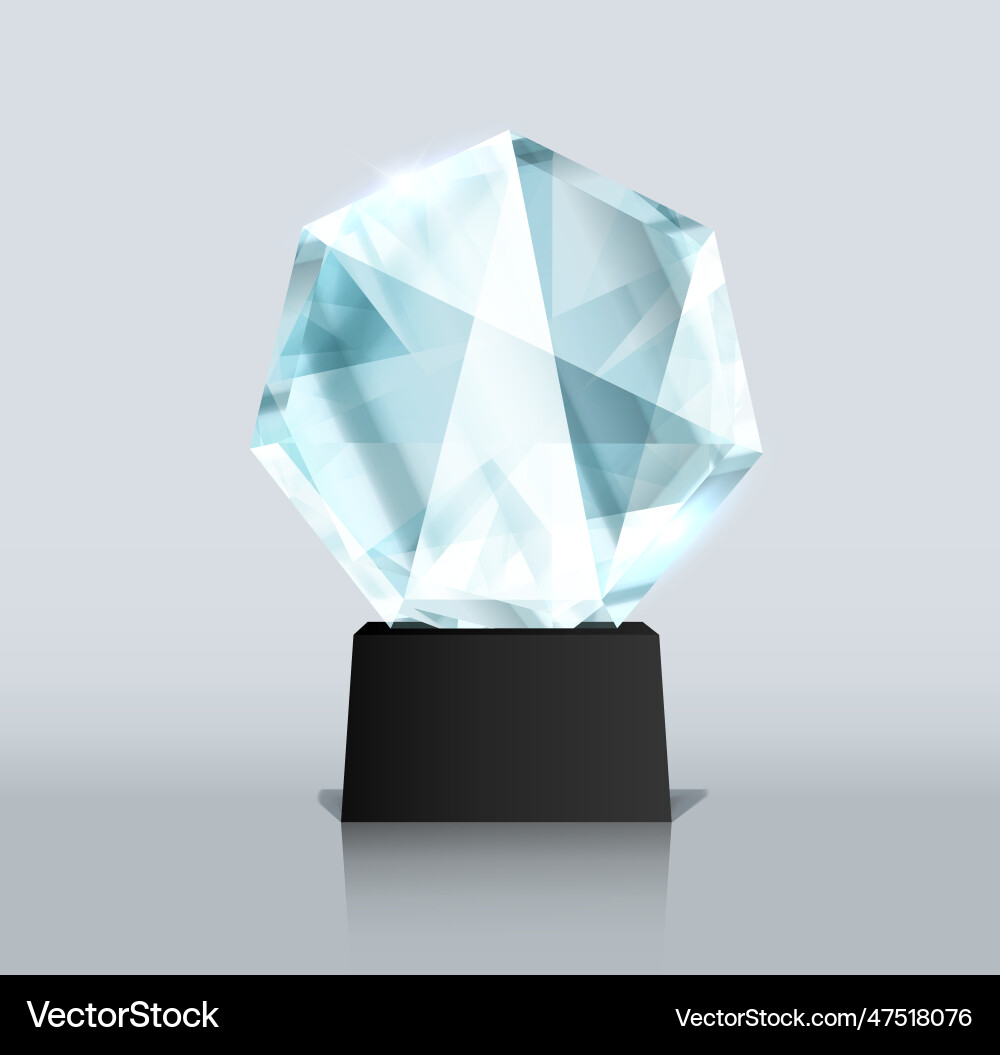 Winner glass trophy crystal prize Royalty Free Vector Image
