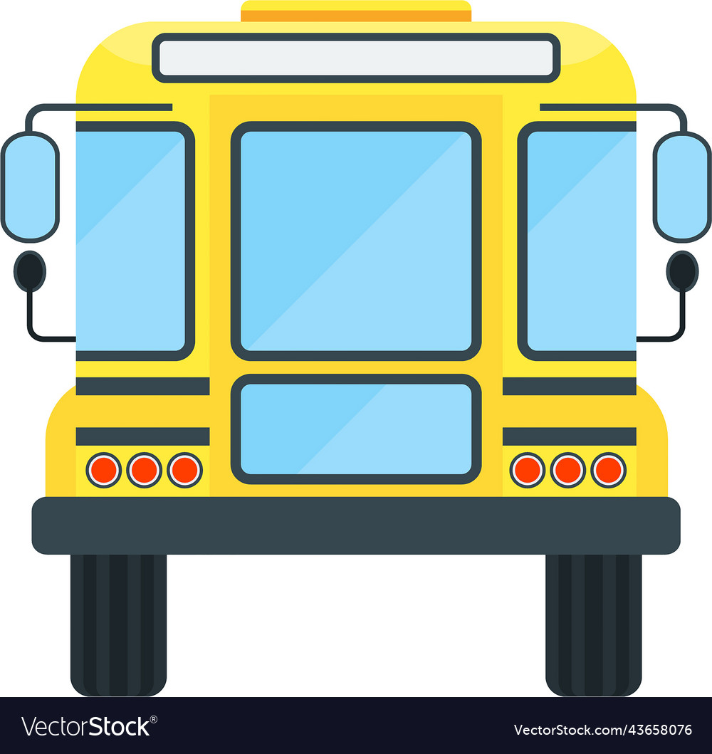 Yellow school bus back view transporting Vector Image