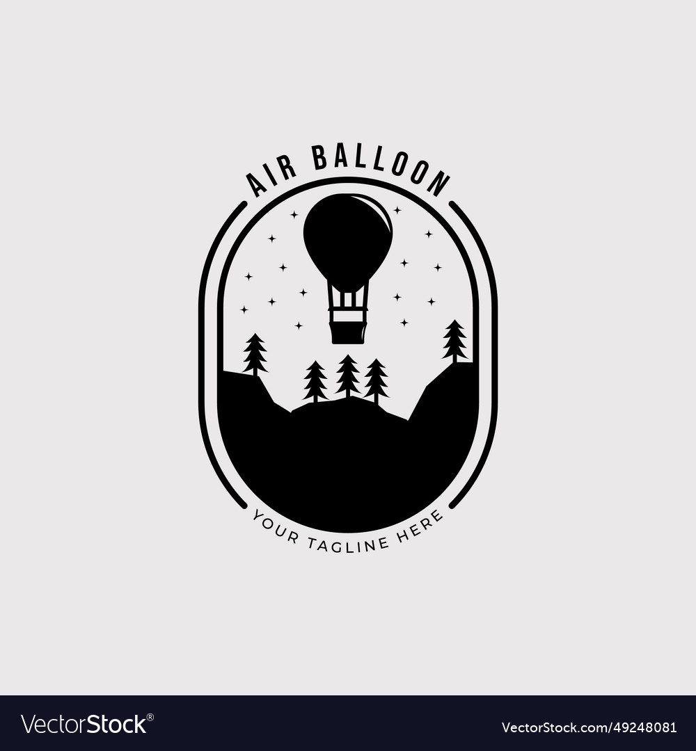 Luftballon für Reisen auf Natur-Logo Design