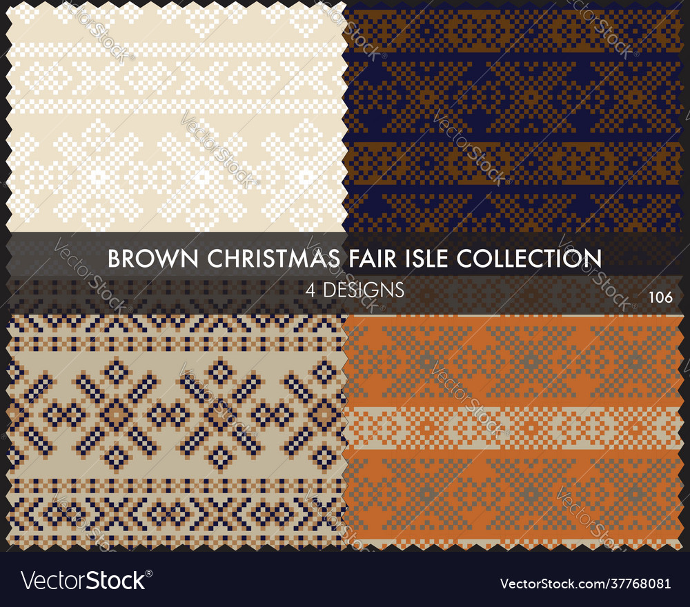 Brown christmas fair isle seamless pattern Vector Image