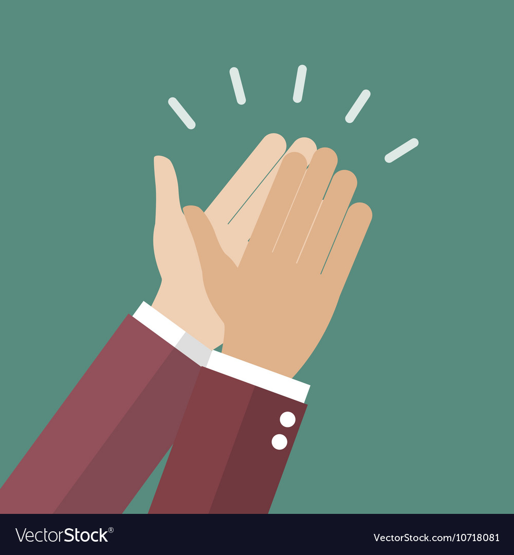 Businessman hands clapping Royalty Free Vector Image