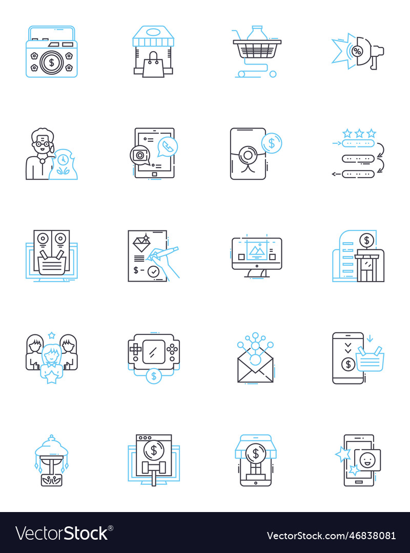 Email media linear icons set inbox spam Vector Image Email media linear icons set inbox spam