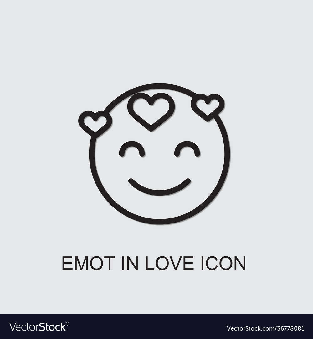 Emot in love icon