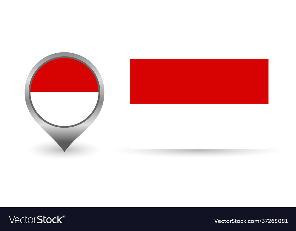 Flagge indonesia Ortspunkt mit