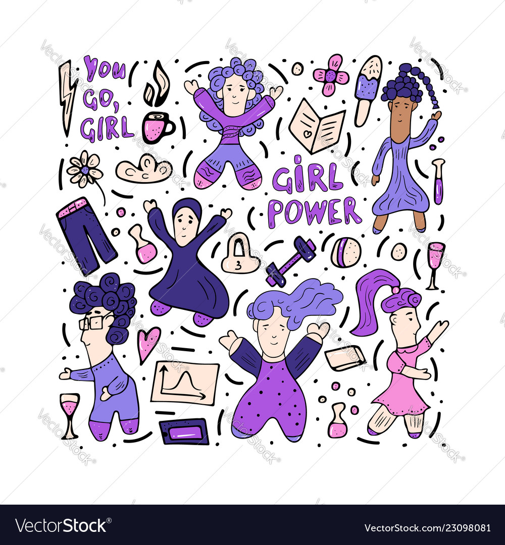 Girl power doodle style