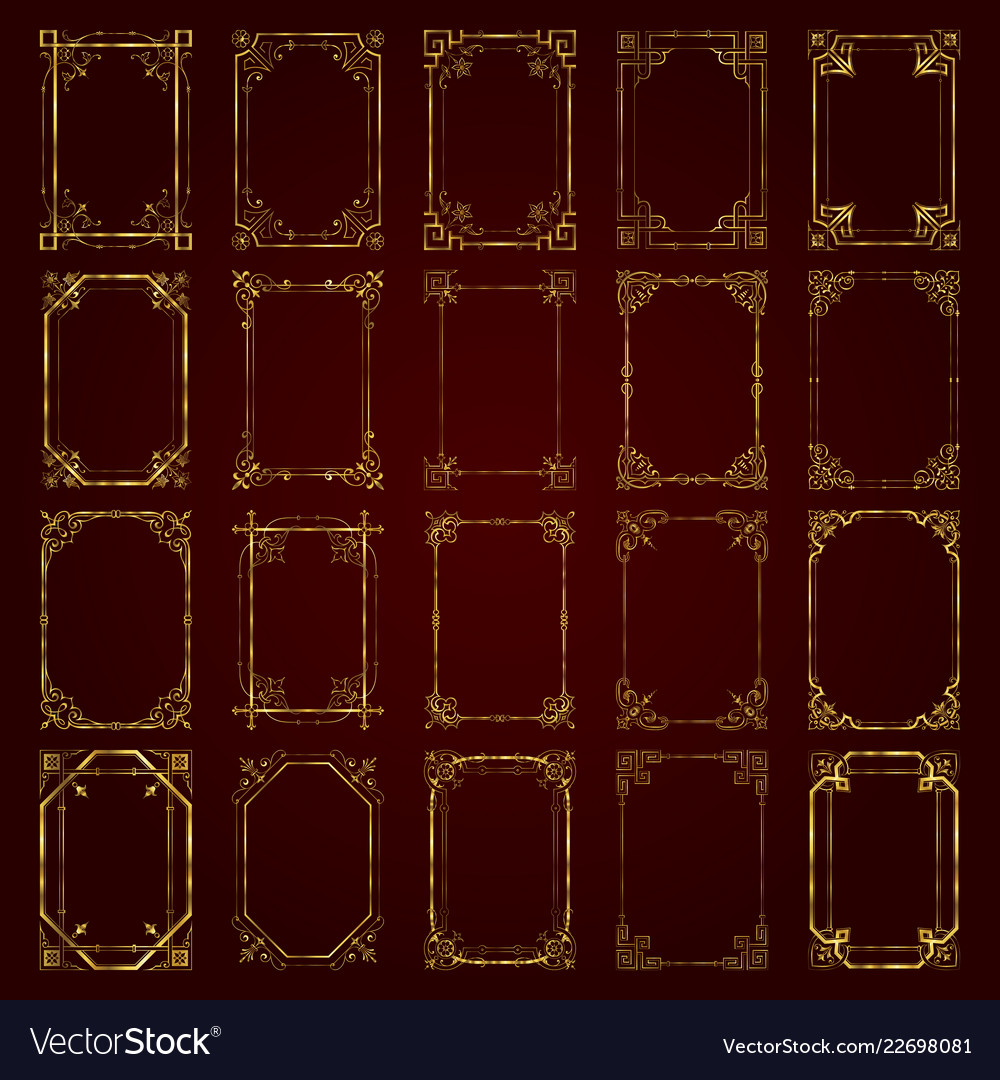 Golden Calligraphic Frames Collection