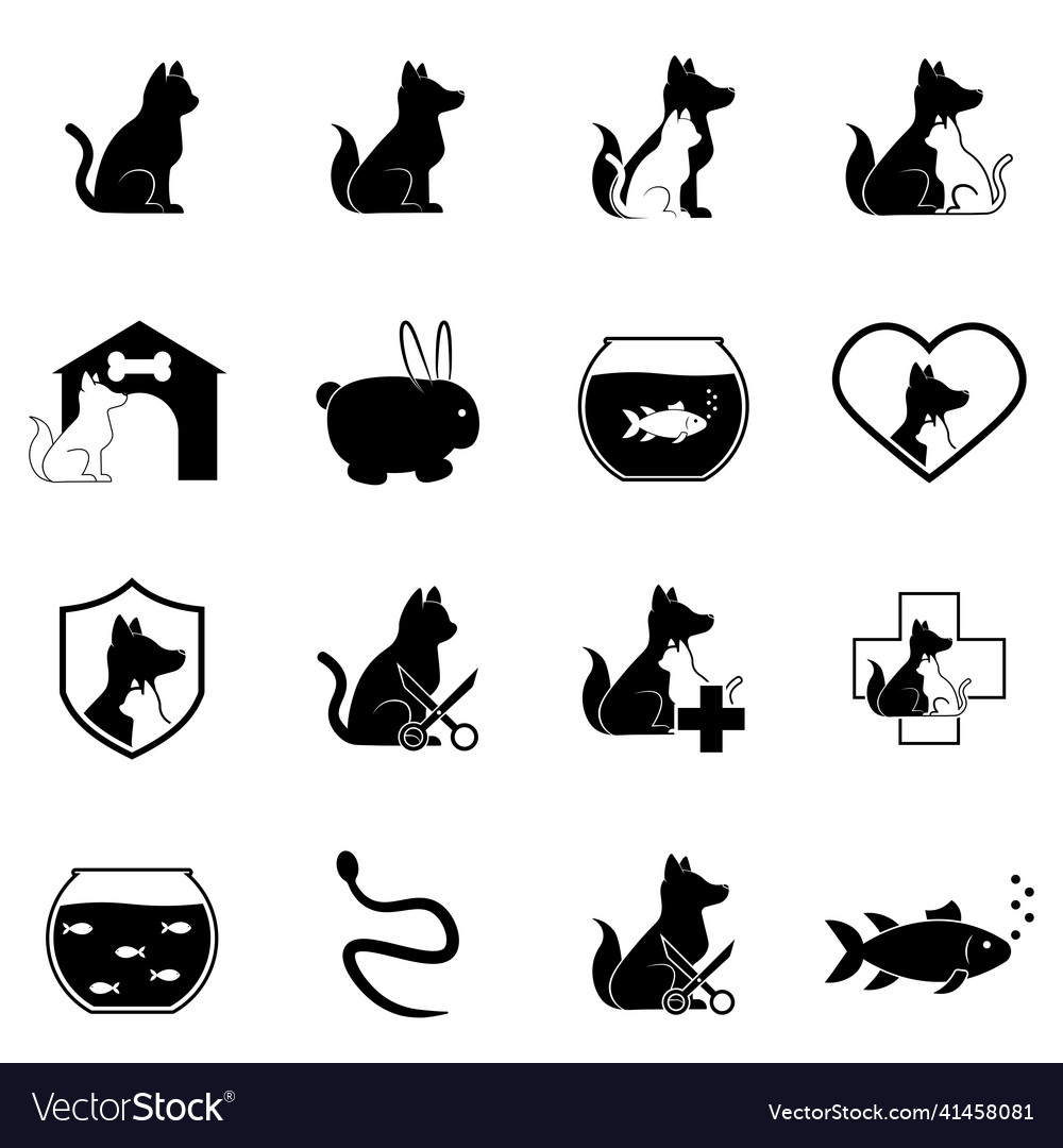 Icon set - pets vet clinic veterinary medicine