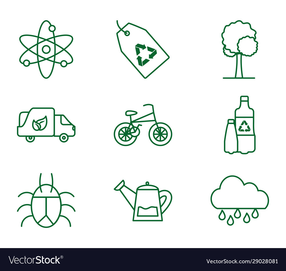 Isolated ecology and recycle icon set