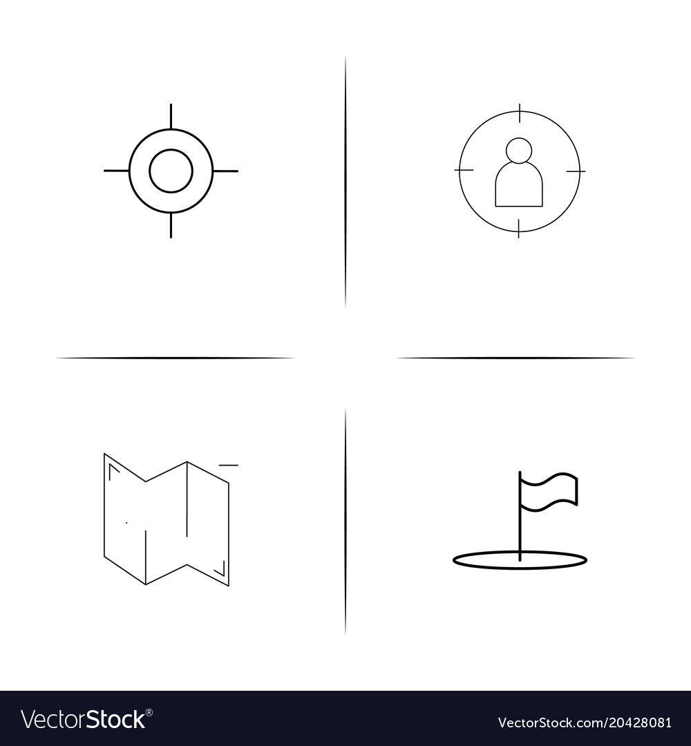 Maps and navigation simple linear icon setsimple