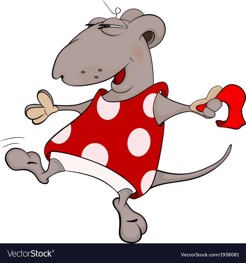 Mouse dance with a scarf cartoon