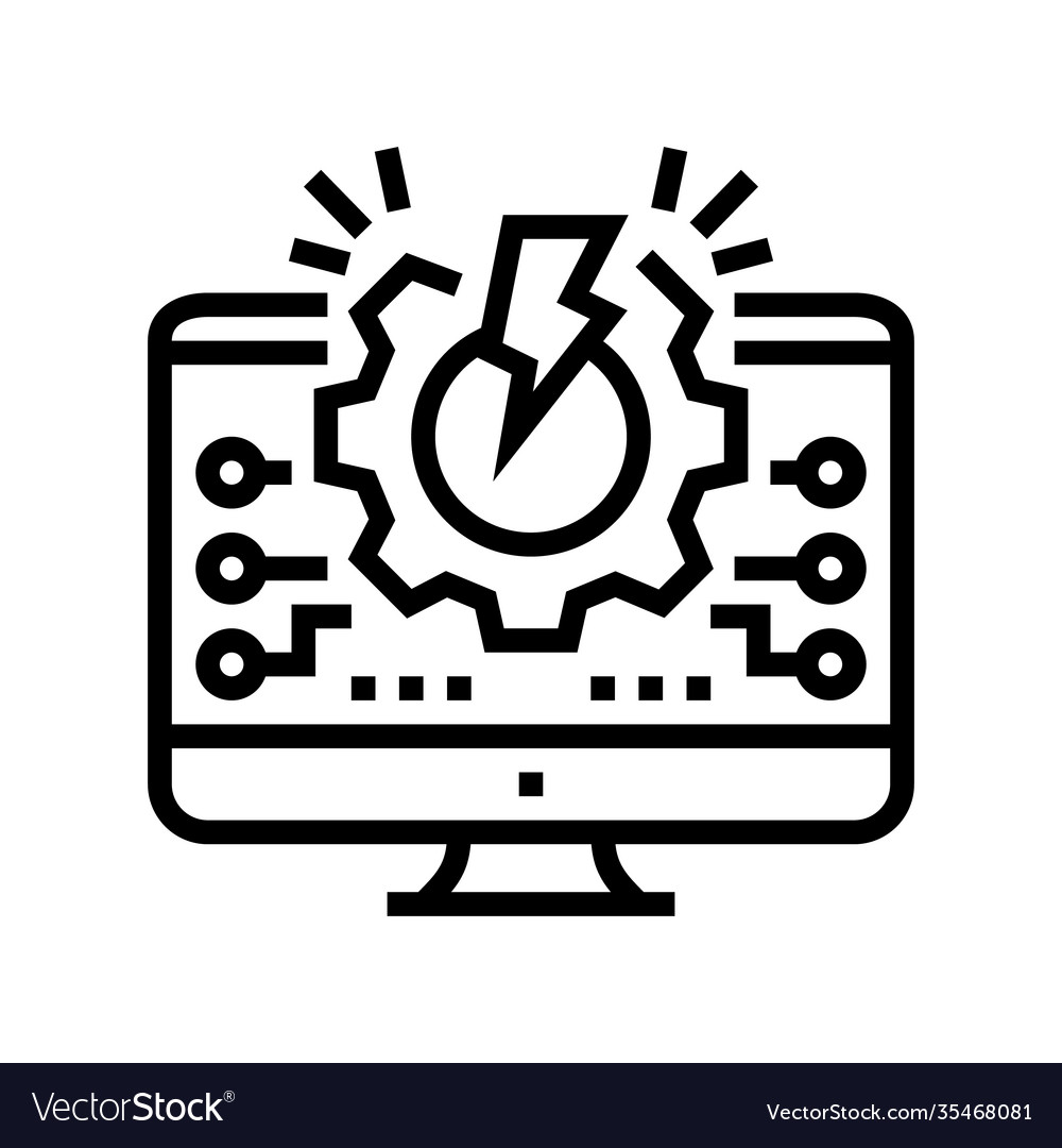 Overload system line icon vector image Overload system line icon