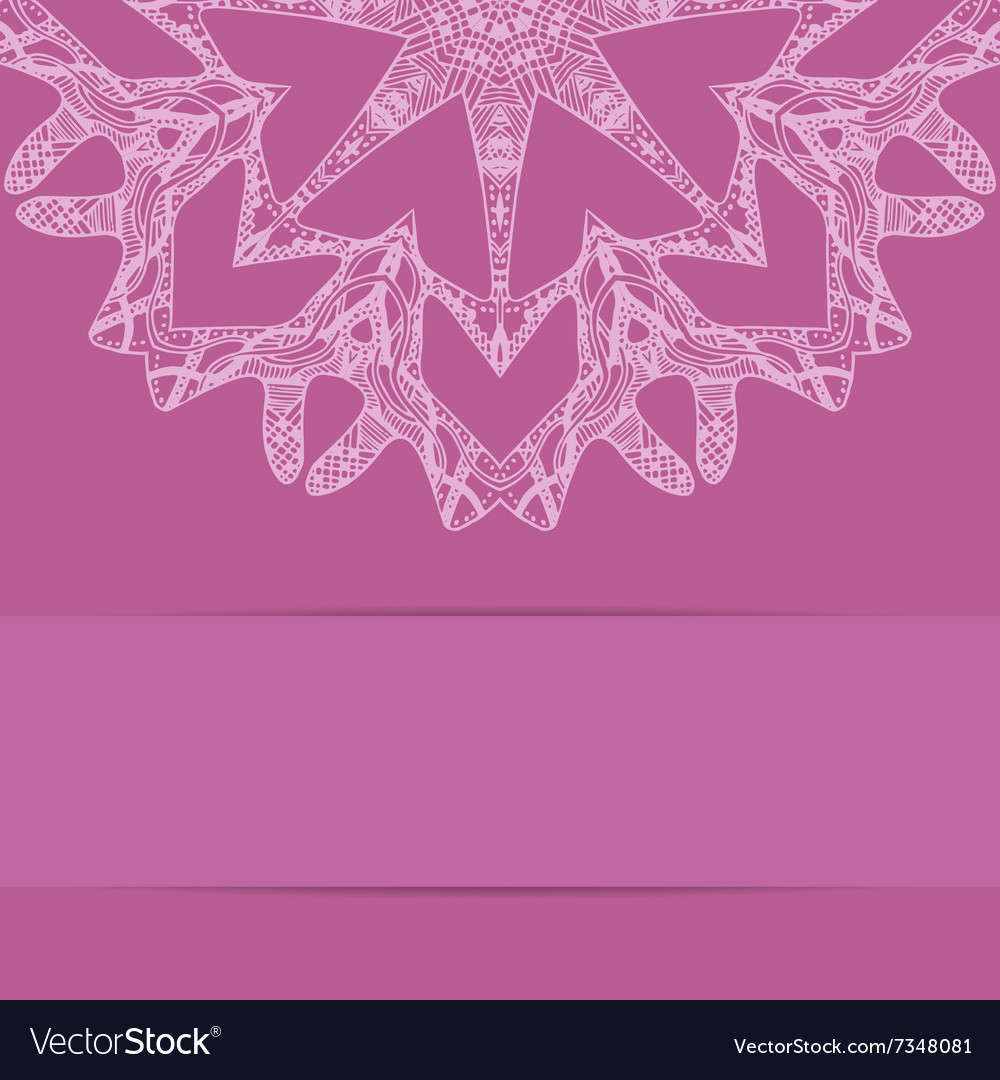 Pink card with ornate entangle style pattern