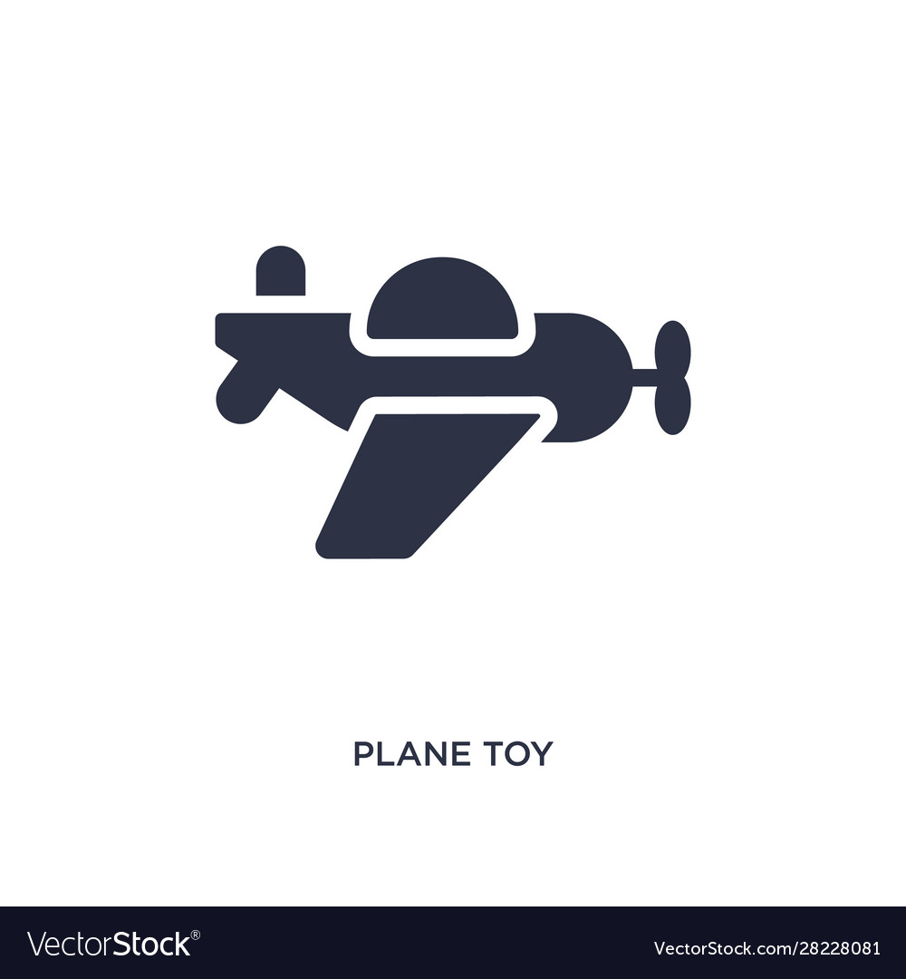 Plane toy icon on white background simple element vector image Plane toy icon on white background simple element