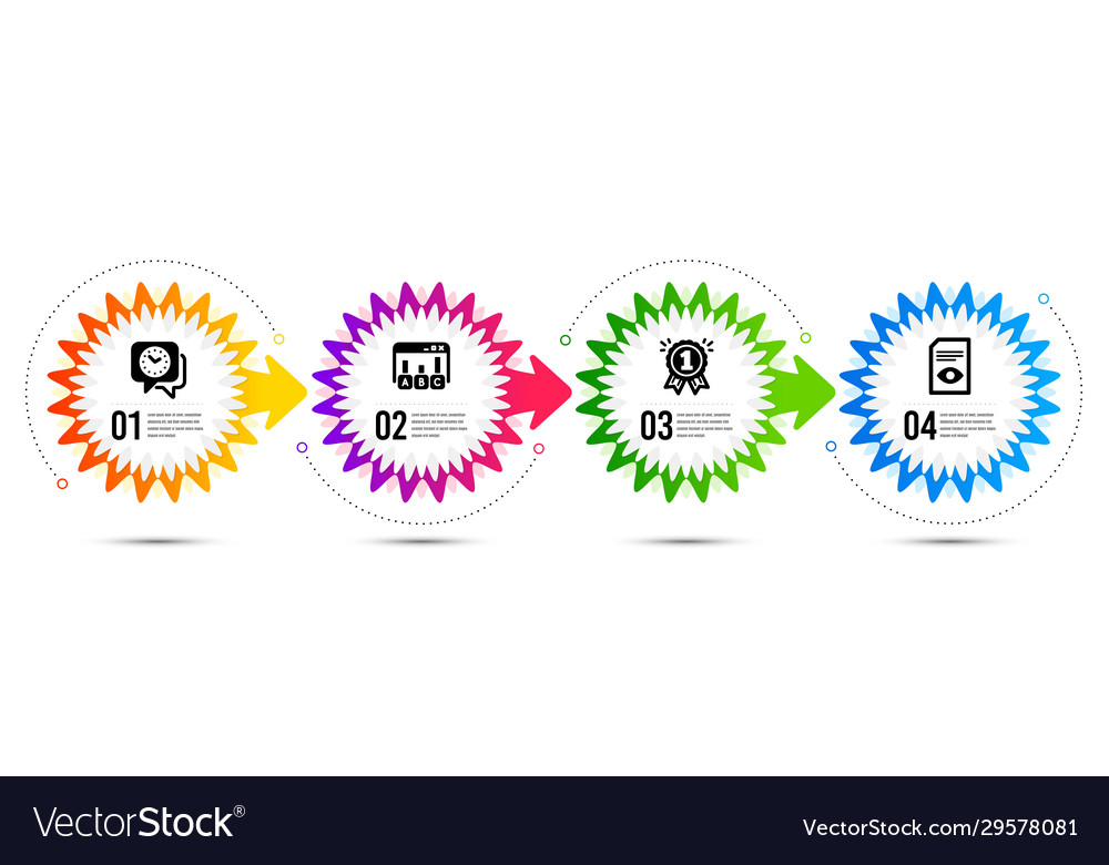 Reward view document and clock icons set survey vector image Reward view document and clock icons set survey