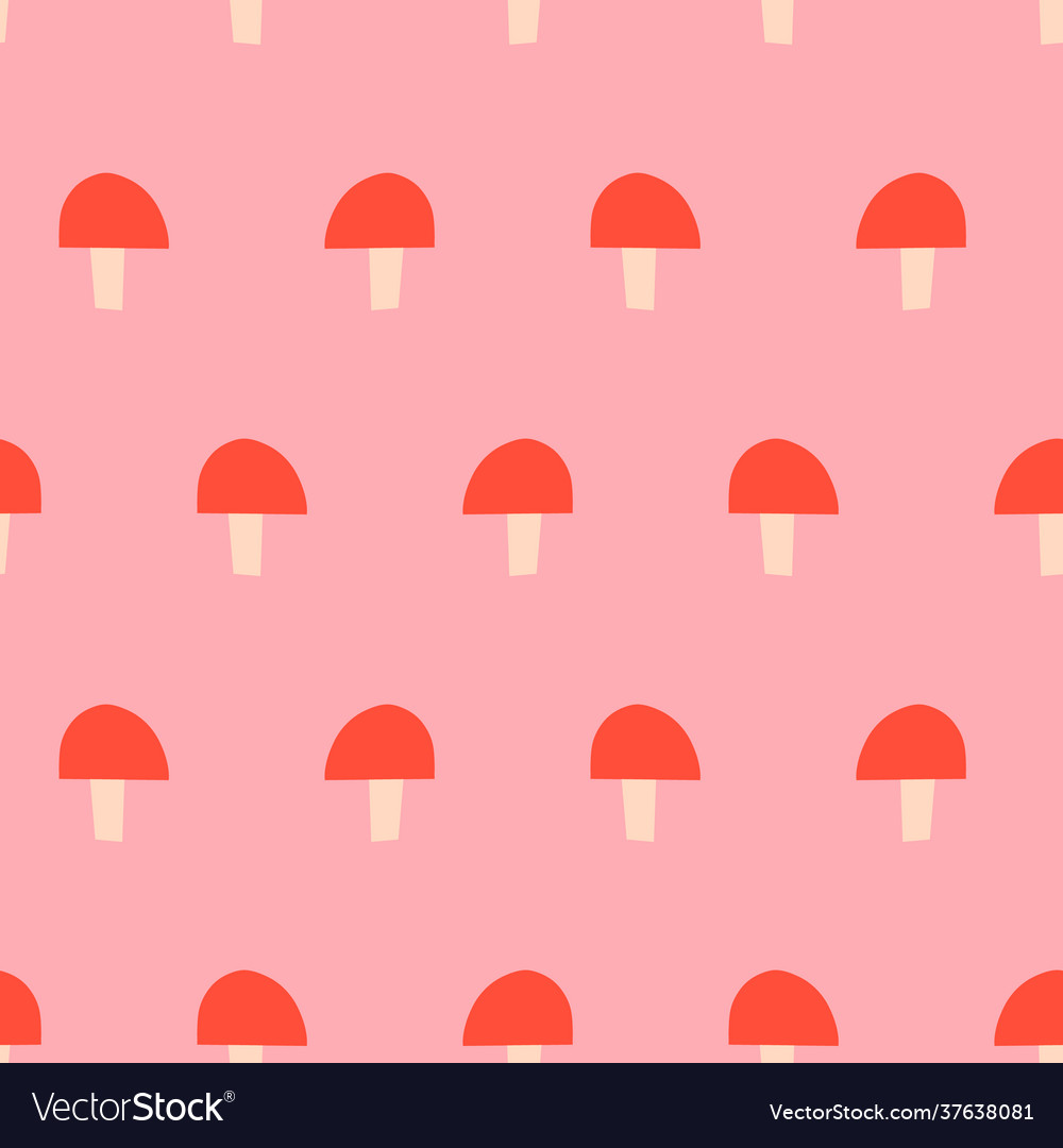 Seamless repeat pattern mushroom fungi vector image Seamless repeat pattern mushroom fungi