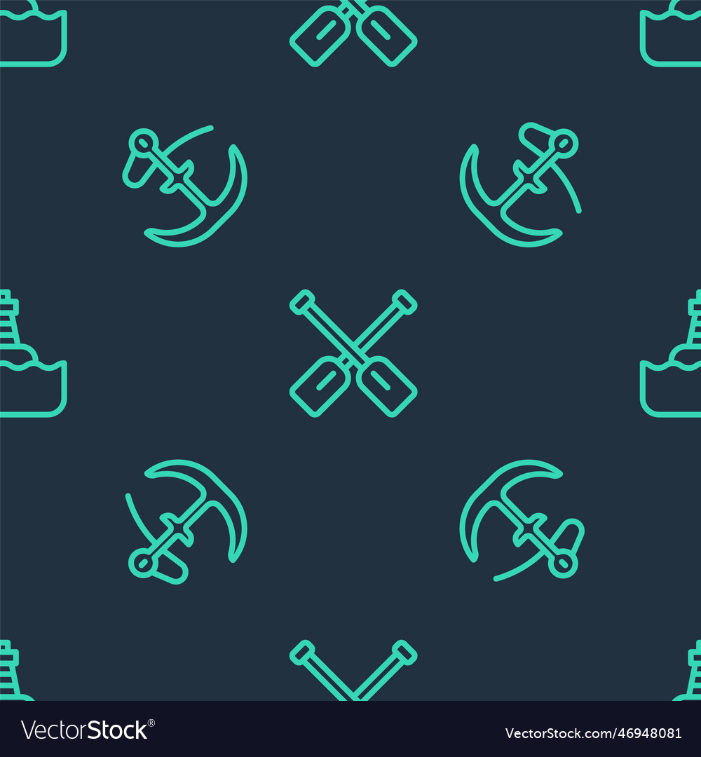 Set line paddle anchor and floating buoy Vector Image Set line paddle anchor and floating buoy
