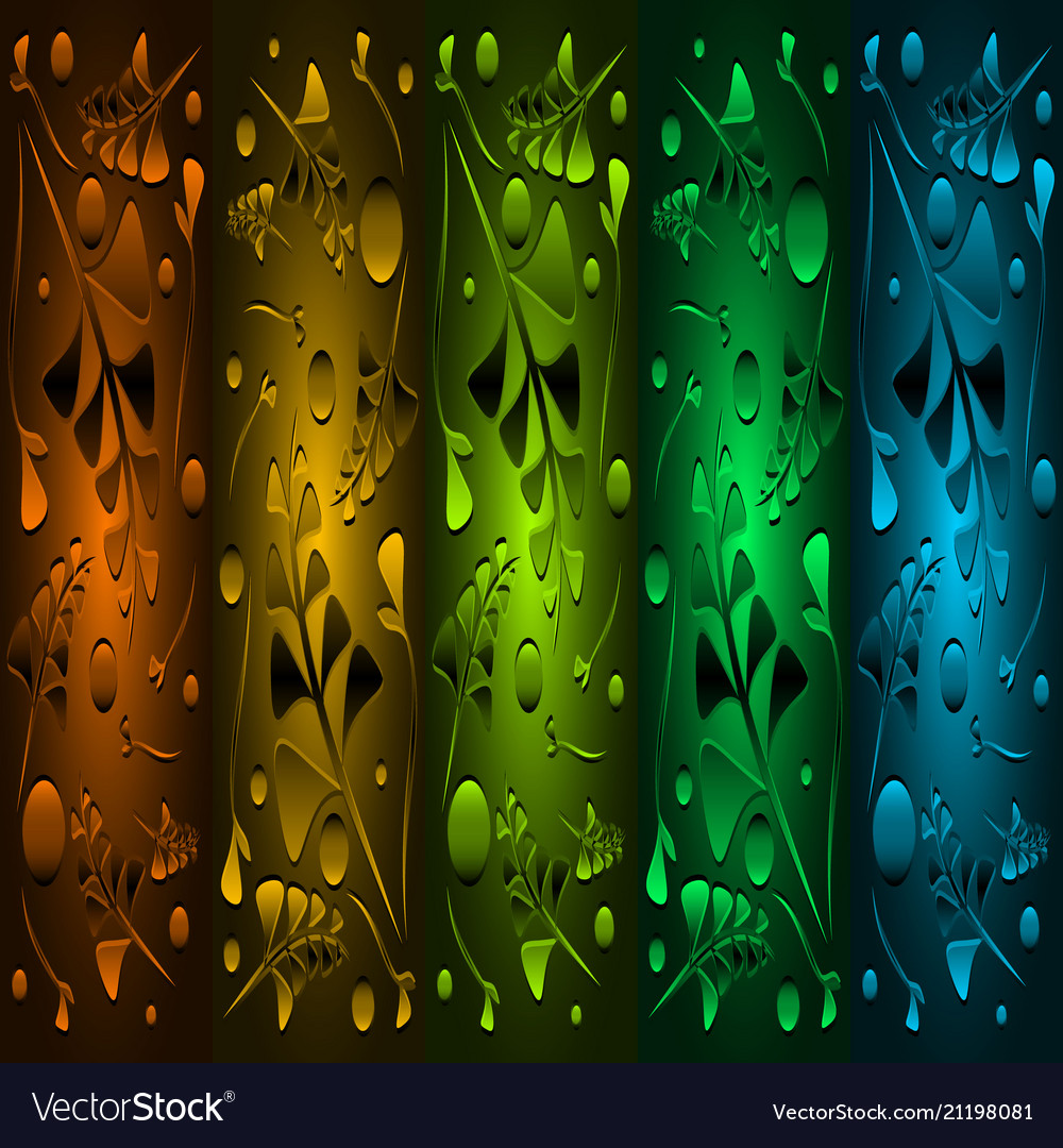 Set of precious patterns from metallic green vector image Set of precious patterns from metallic green