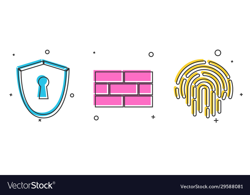Set shield with keyhole bricks and fingerprint