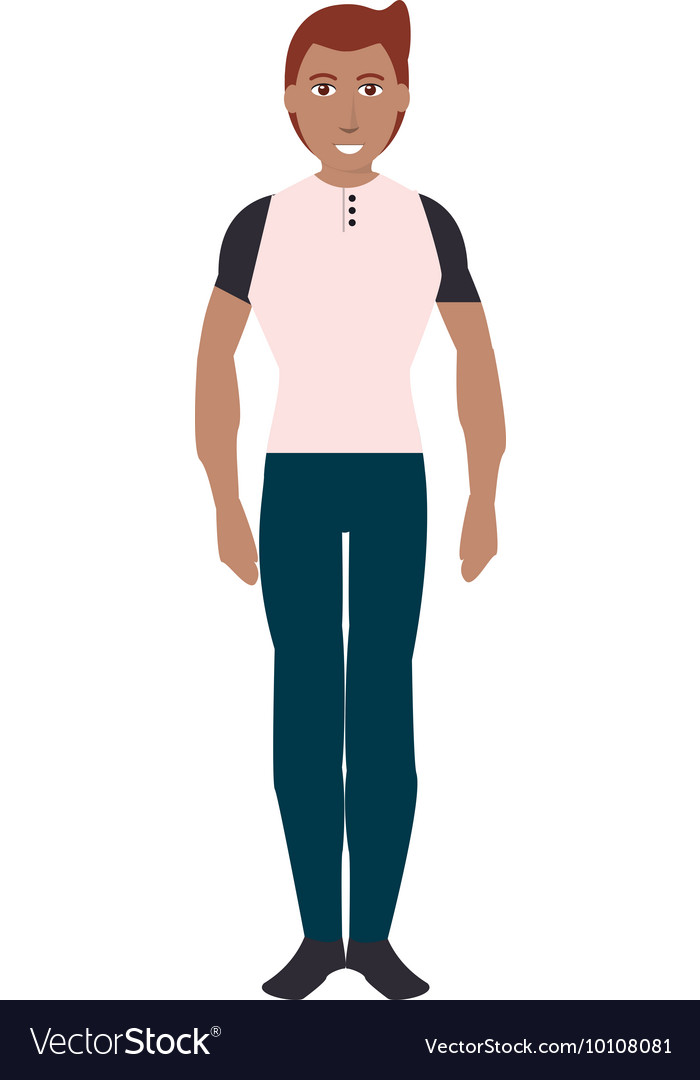 Single man with pants and shirt icon Royalty Free Vector