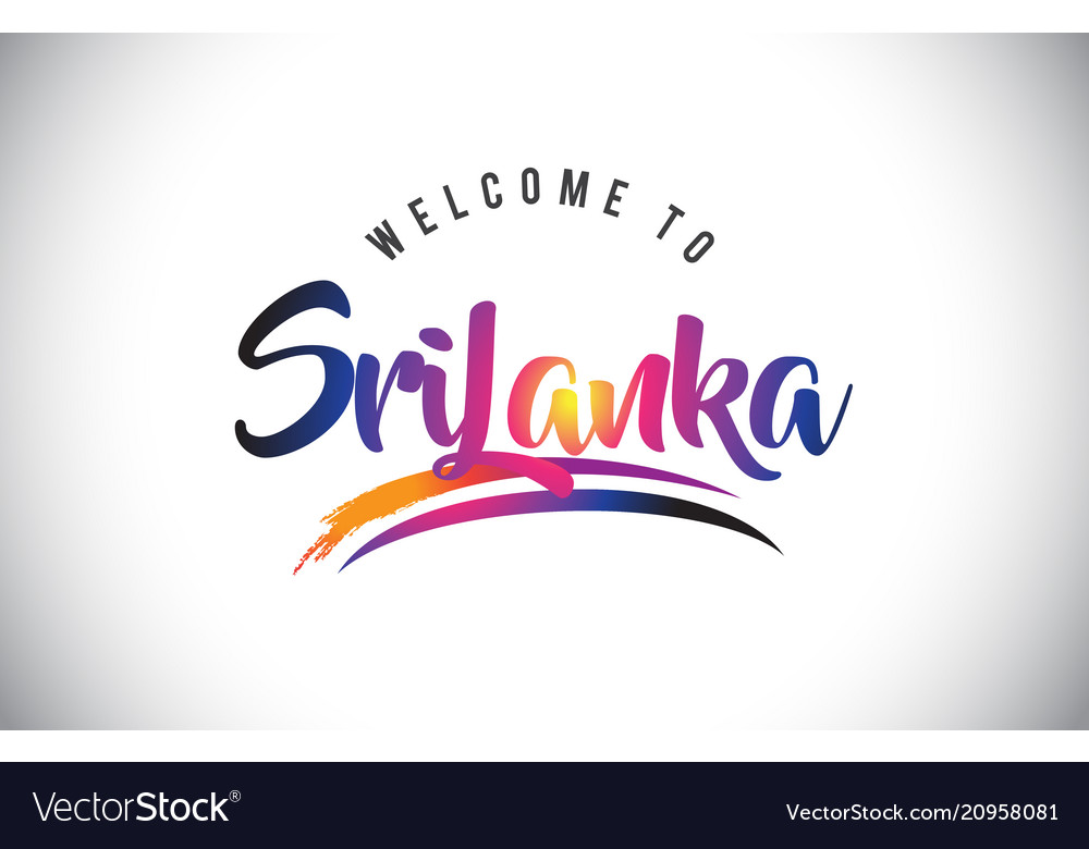 Srilanka welcome to message in purple vibrant