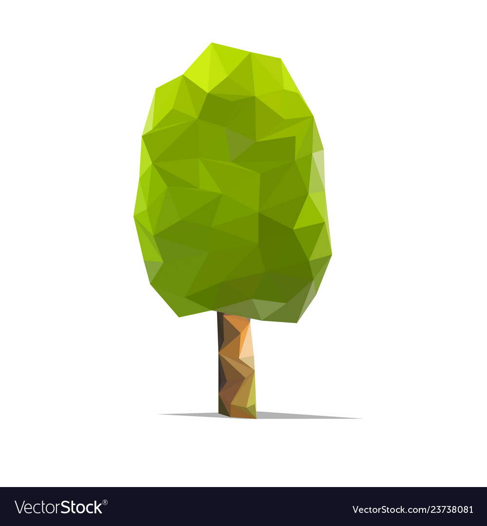 Tree low poly style geometric poligonal vector image Tree low poly style geometric poligonal