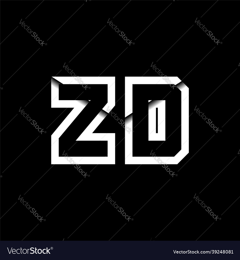 Zd monogram envelope shape style Vector Image Zd monogram envelope shape style