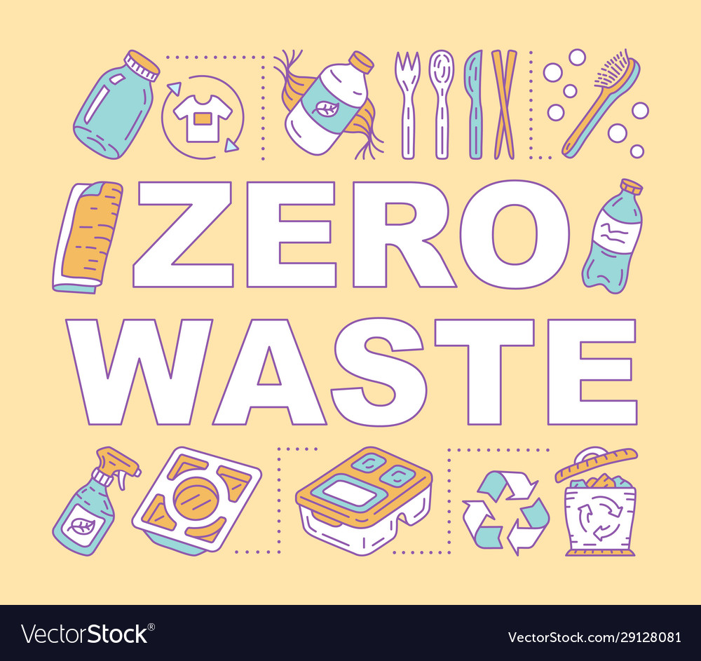 Zero waste products word concepts banner Vector Image