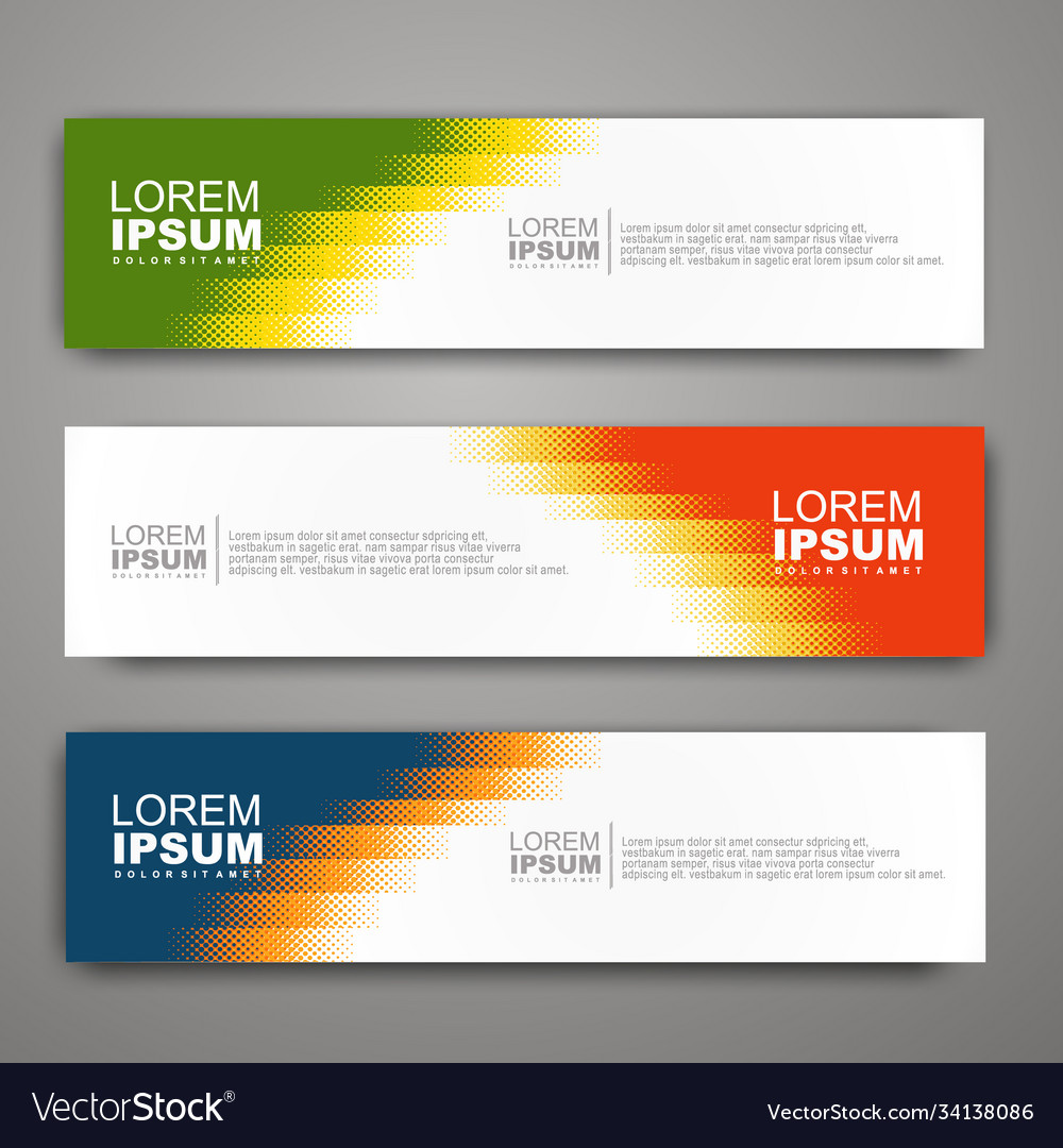 Abstract web banner design template with halftone Vector Image