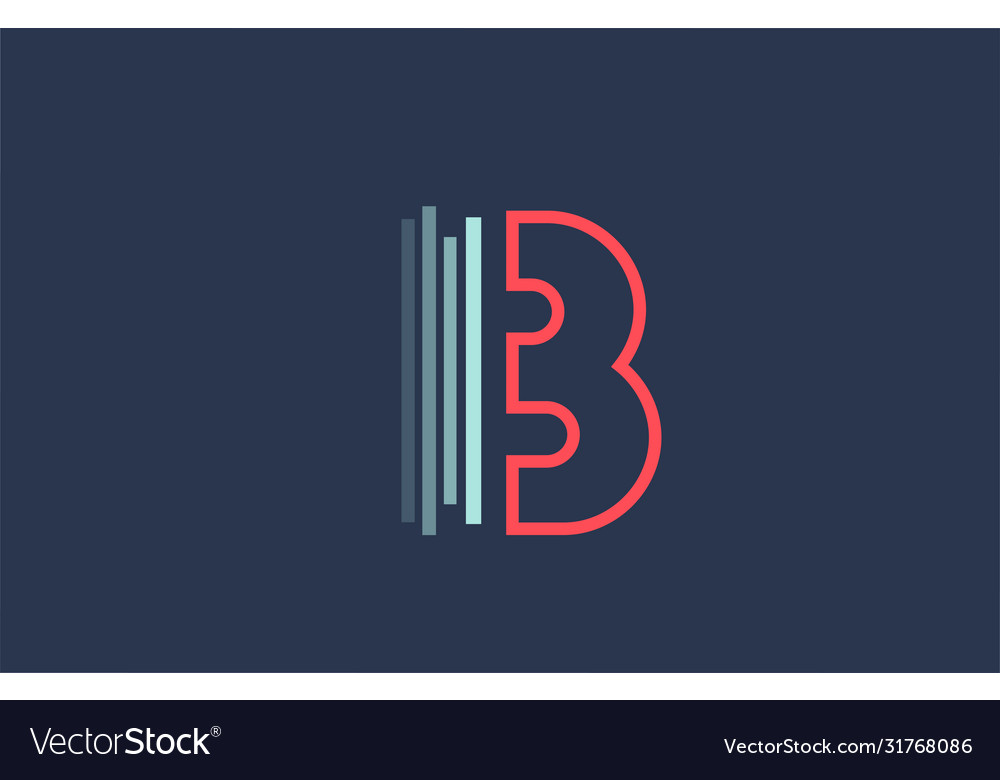 Blue red b alphabet letter logo icon for company