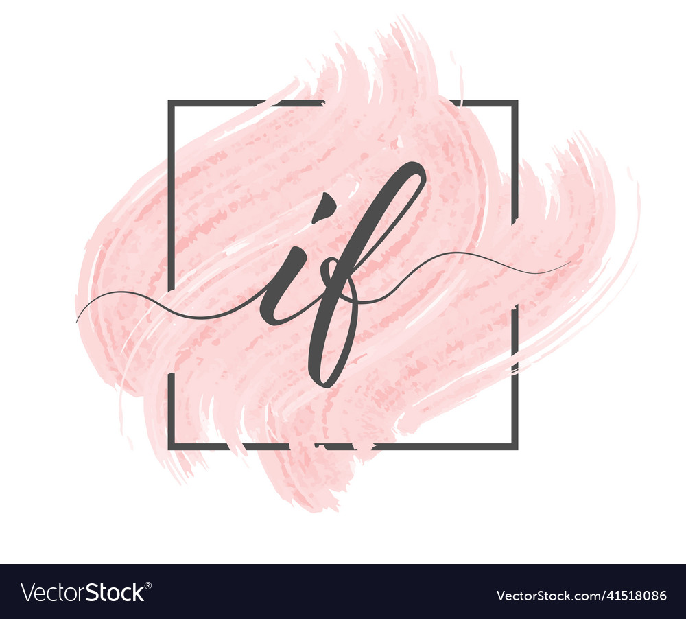 Calligraphic lowercase letters i and f