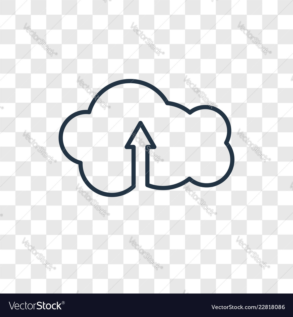 Cloud concept linear icon isolated on transparent vector image Cloud concept linear icon isolated on transparent