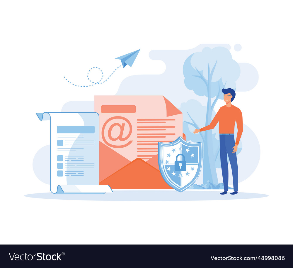 Konzept der Verschlüsselungs-E-Mails Internetdaten vector image Konzept der Verschlüsselungs-E-Mails Internetdaten