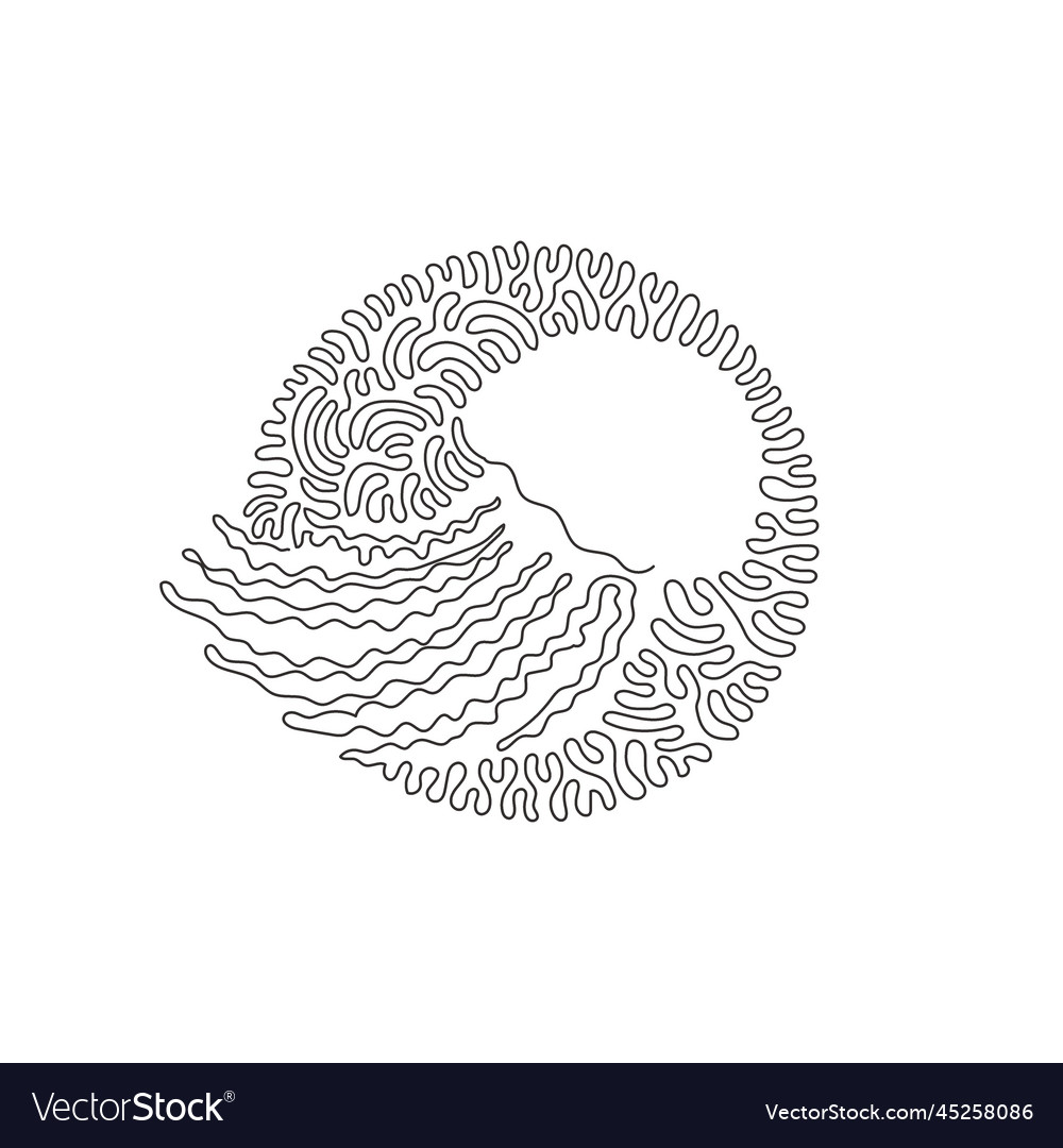 Continuous curve one line drawing of exotic vector image Continuous curve one line drawing of exotic