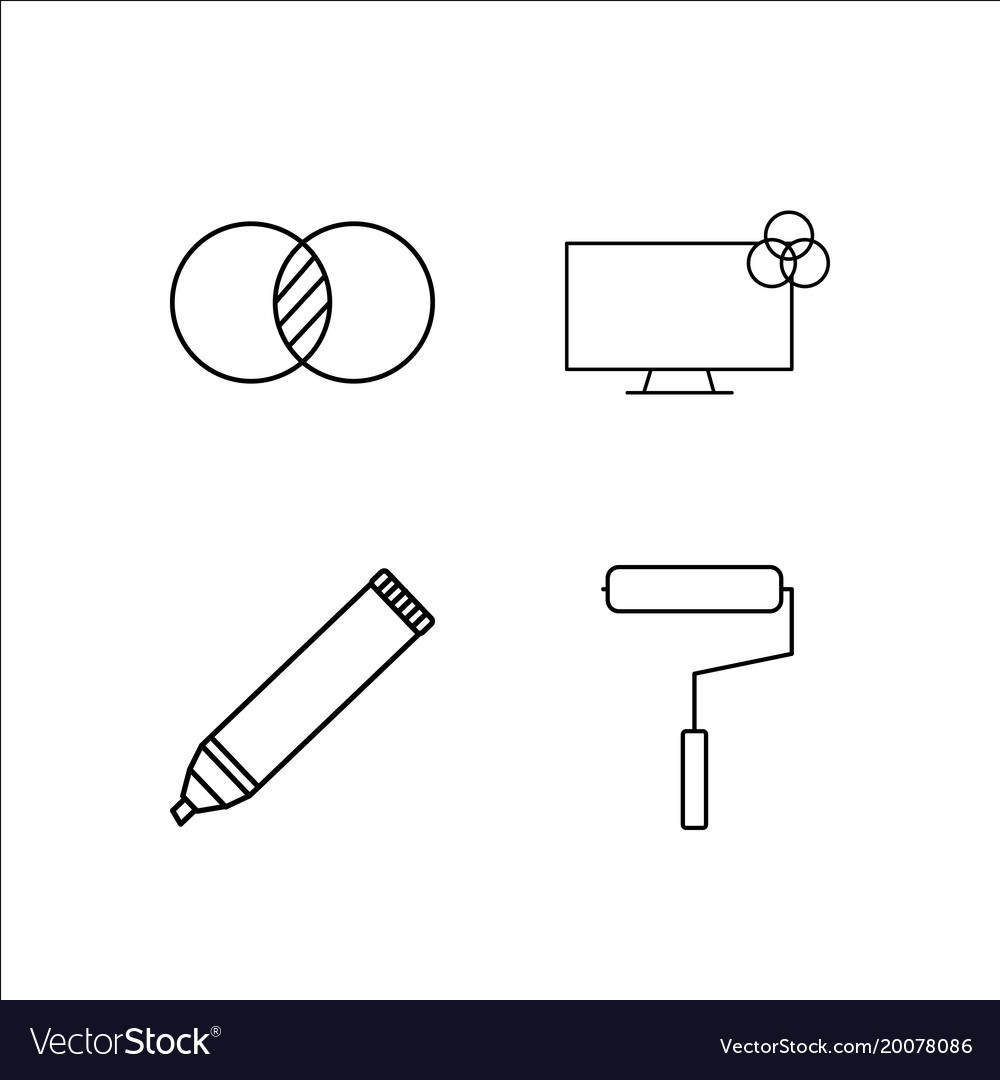 Design and studio simple linear icon setsimple
