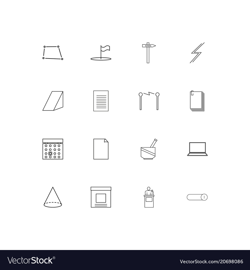 Education and science simple linear icons set