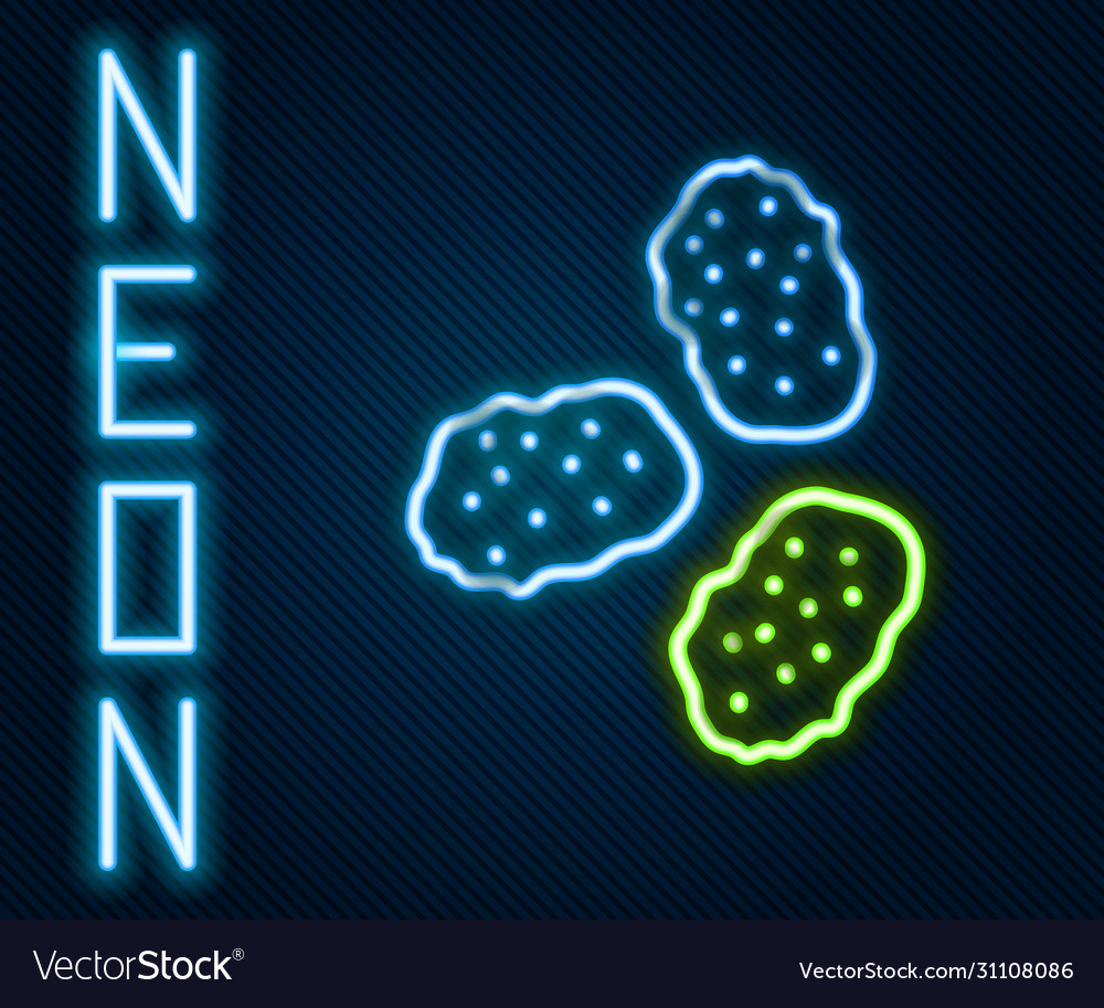 Glowing neon line chicken nuggets icon isolated on Glowing neon line chicken nuggets icon isolated on vector image on VectorStock