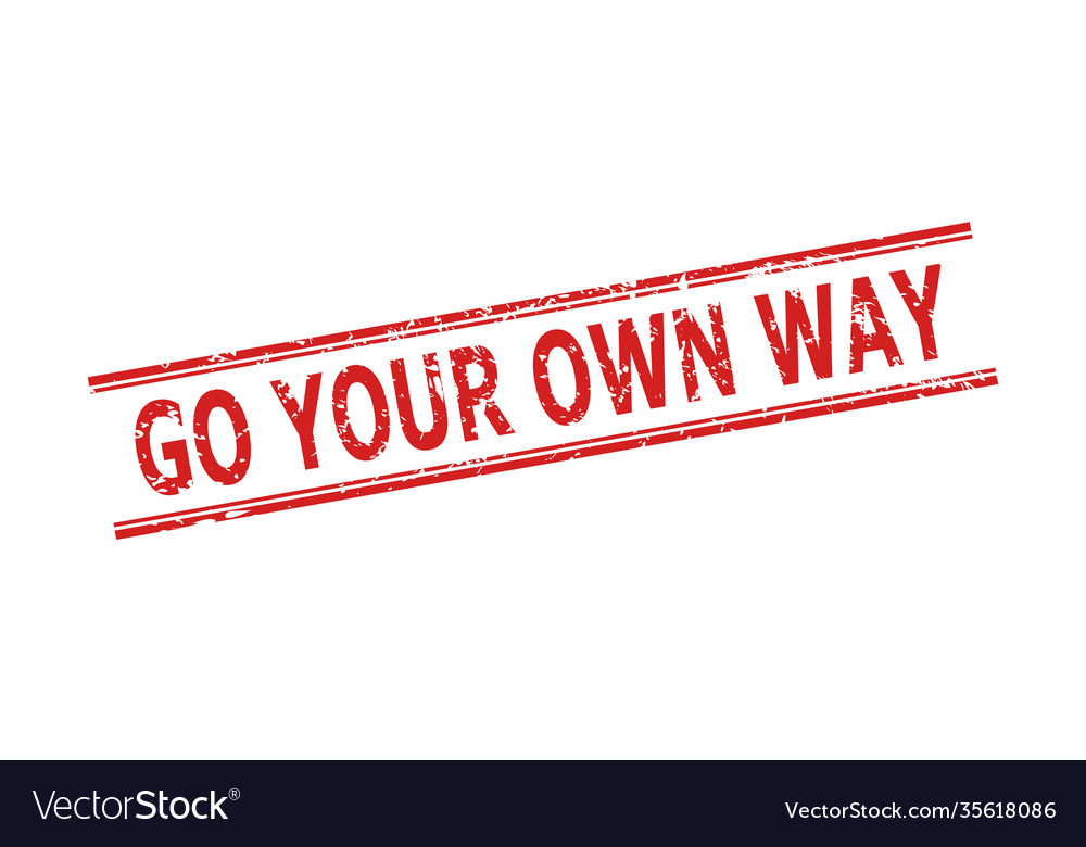 Go your own way stamp with grunge style and double