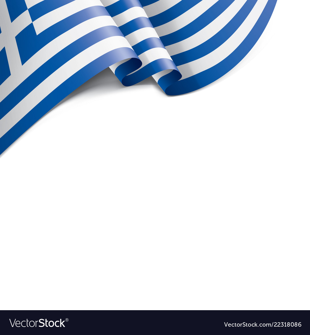 Greece flag on a white