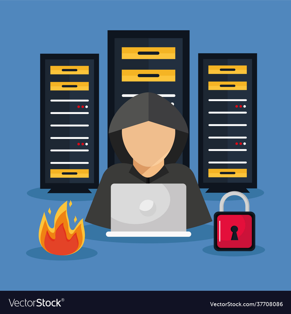 Hacker and cyber security icons