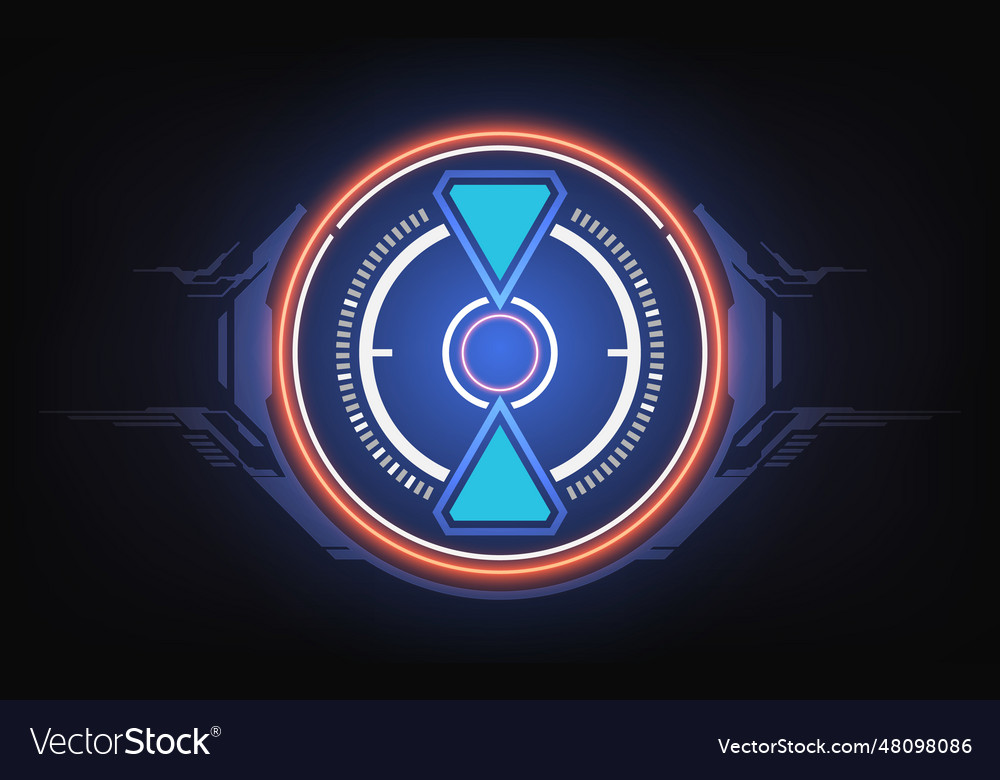 Hud futuristic interface screen design element ui vector image Hud futuristic interface screen design element ui