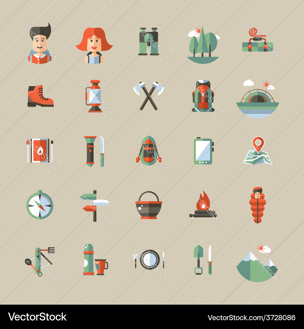 Modern flat design camping Royalty Free Vector Image
