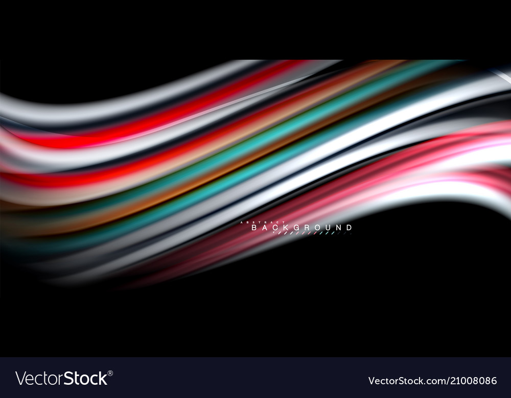 Multicolored wave lines on black background design Vector Image Multicolored wave lines on black background design