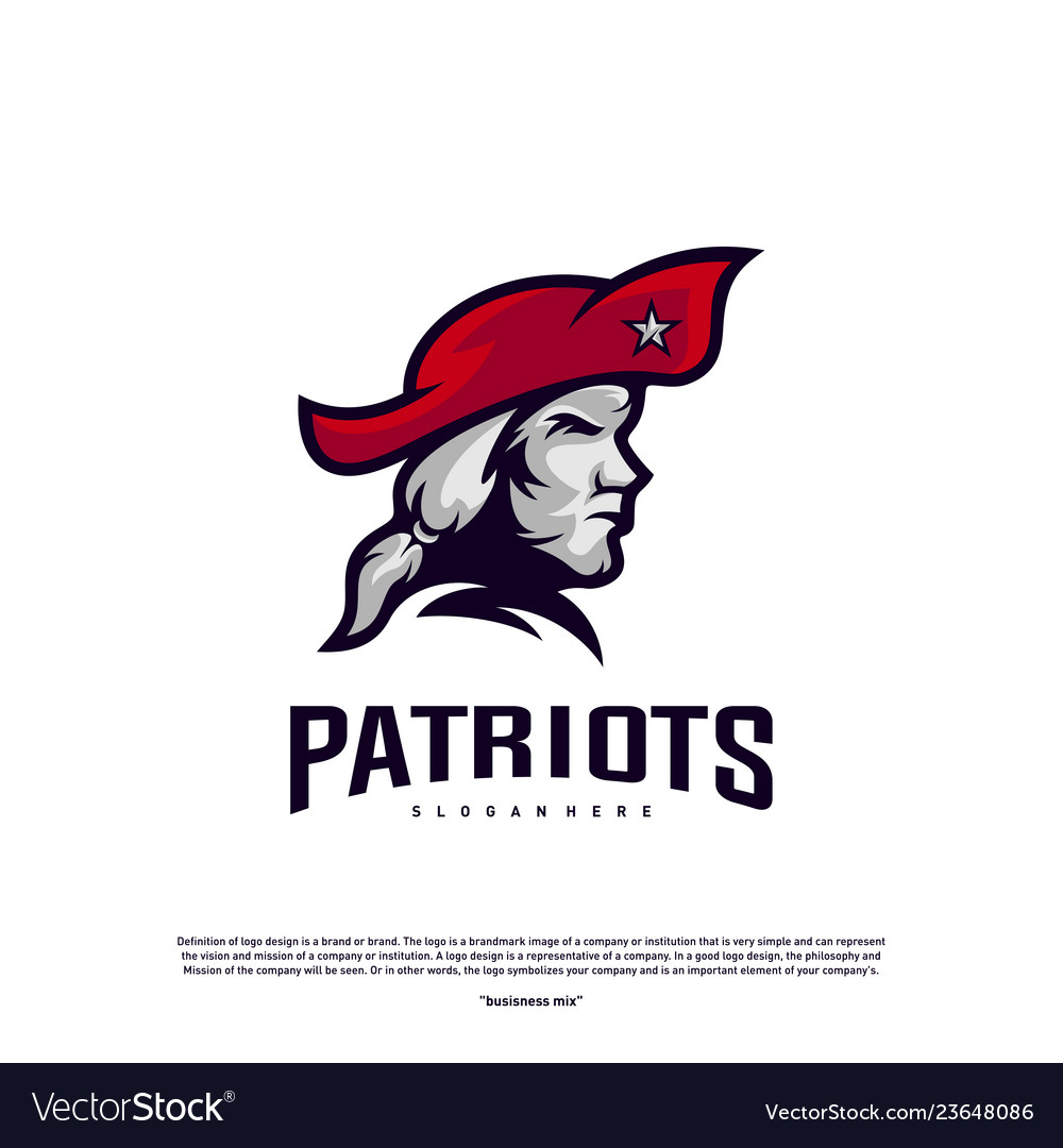 Patriots Logo Design Head Logo Design Royalty Free Vector